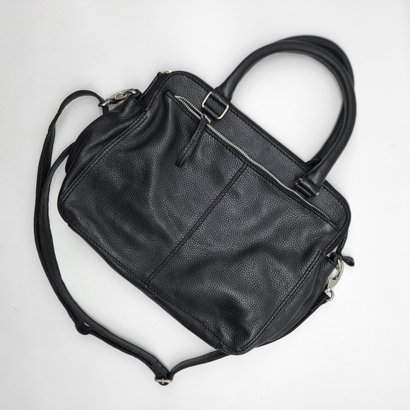 Colorado Black Leather Multi Compartment Large Cross Body Shoulder Tote Bag - Picture 15 of 16